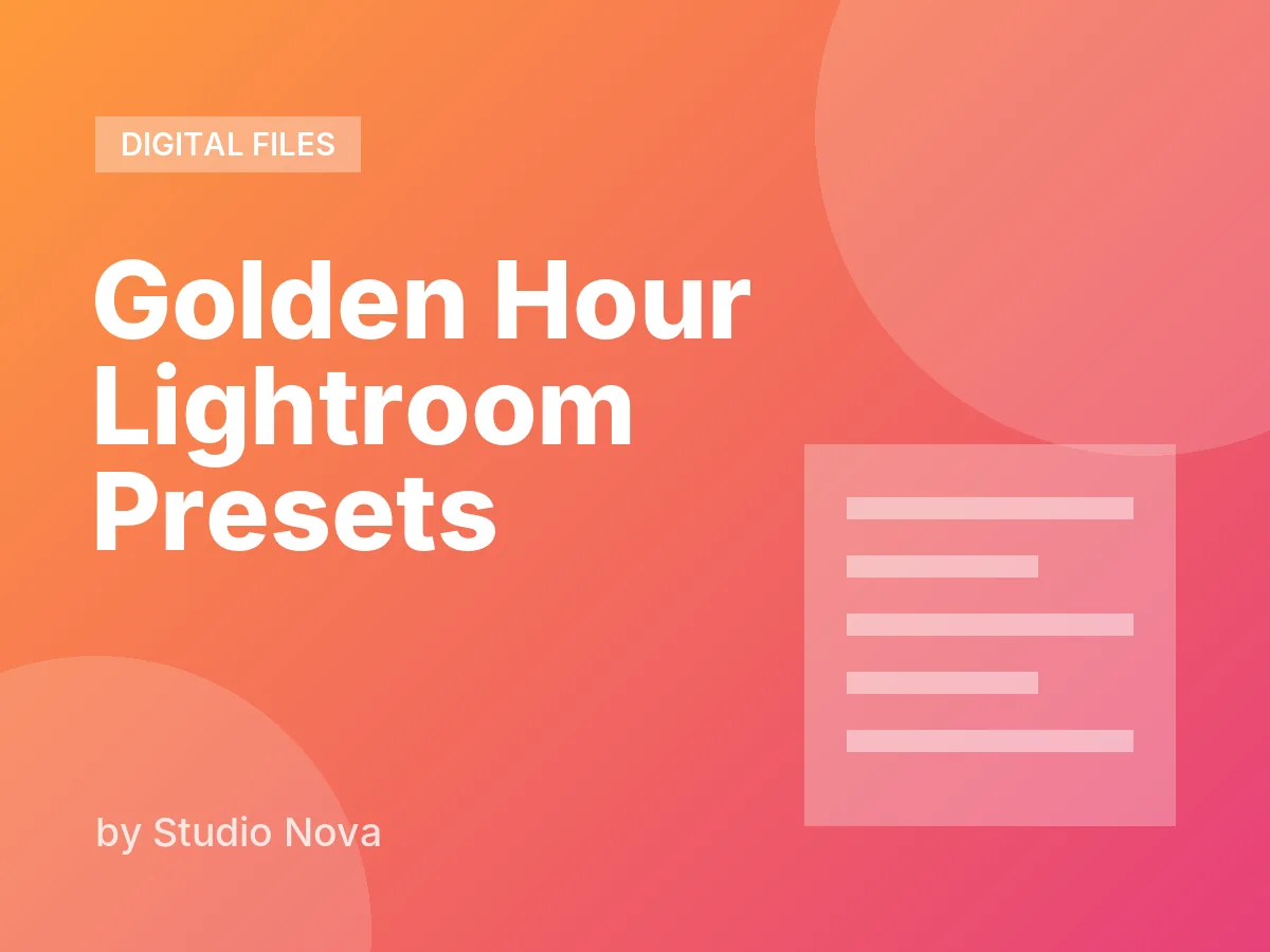 Golden Hour Lightroom Presets